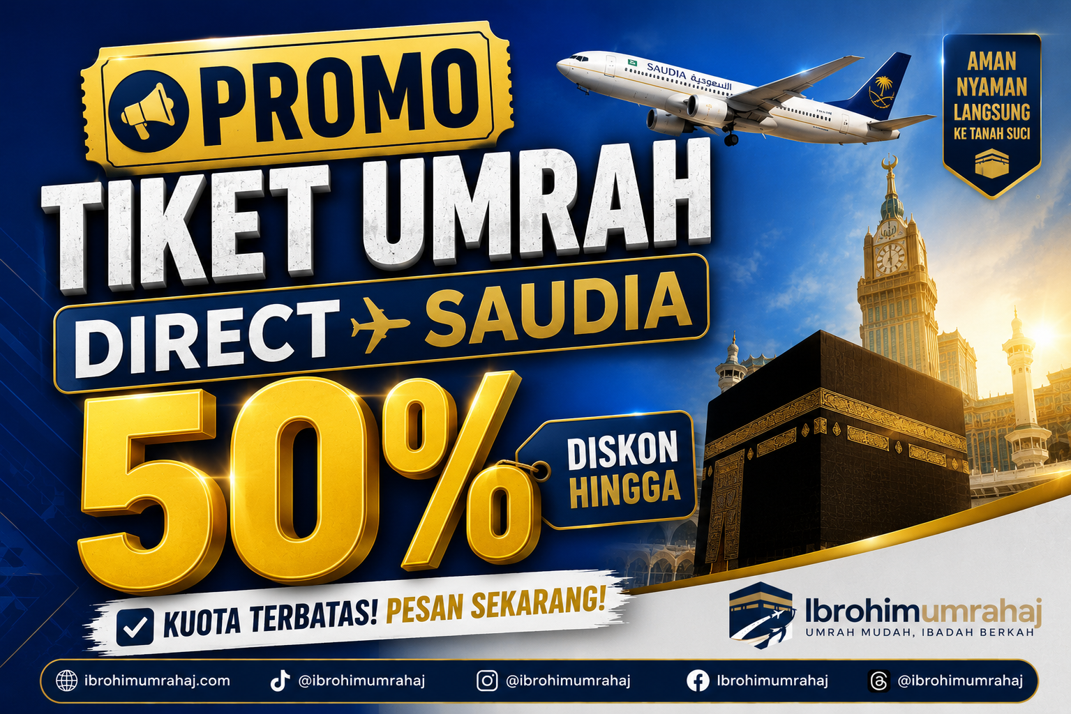 Promo Tiket Saudia Diskon 50%